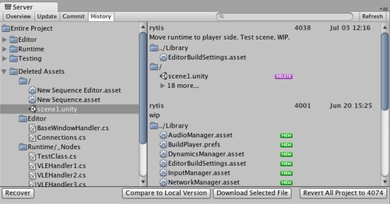 Unity3D基础教程3-8:资产服务指南(Asset Server Guide)