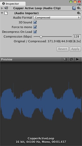 Unity3D基础教程3-6:音频文件(Audio Files)
